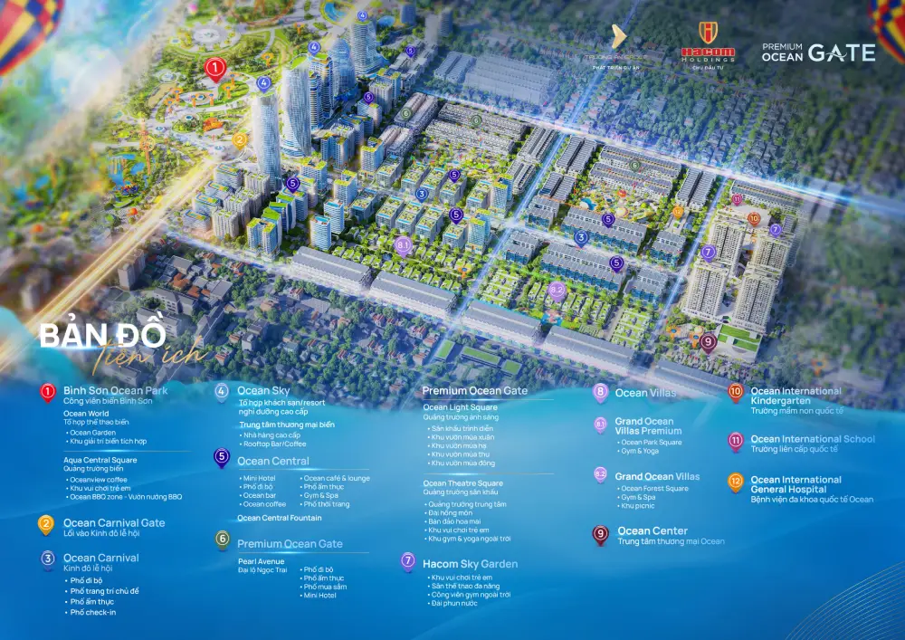 Tiện ích khu đô thị Mk Central Phủ Hà Bình Sơn Ocean Park Ninh Thuận