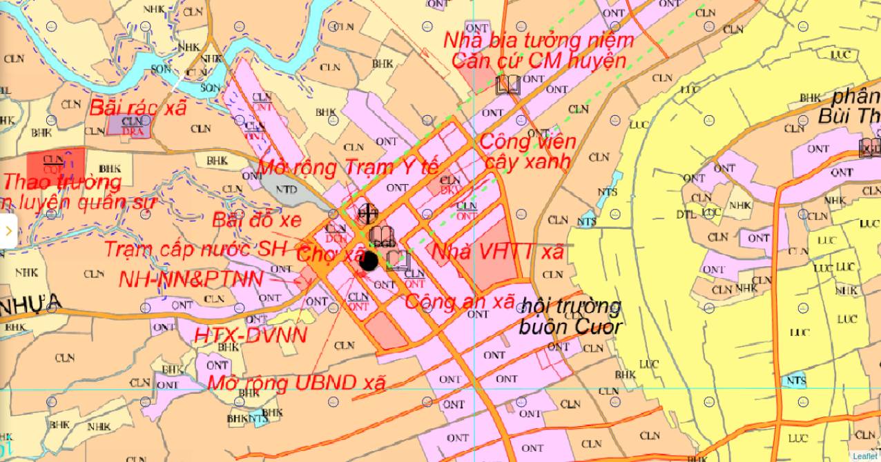Bản đồ xã Ea Drơng, huyện Cư M'gar, tỉnh Đắk Lắk, nơi đang diễn ra tình trạng sốt đất ảo.