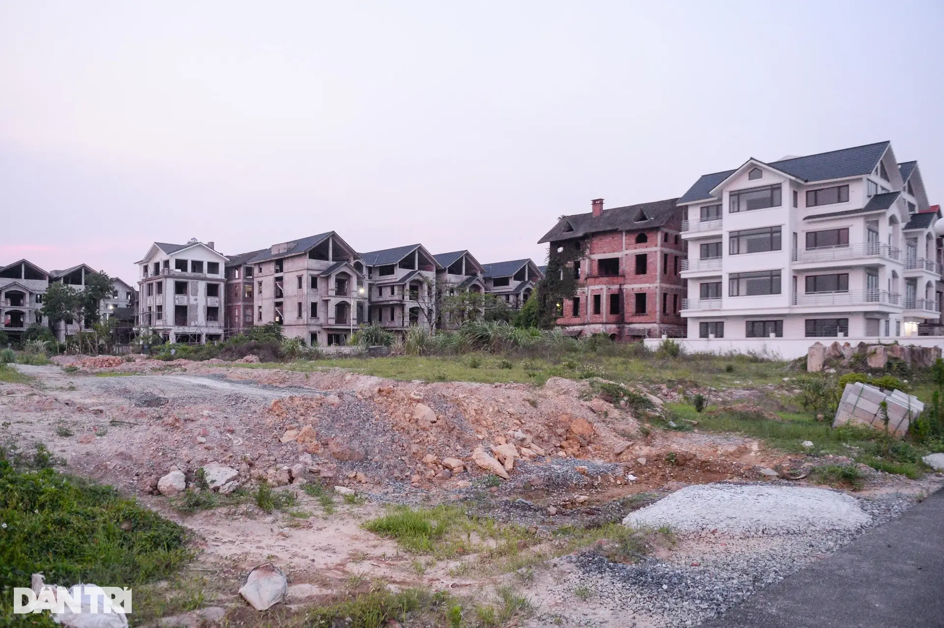 Ảnh nhà phố cao tầng bỏ hoang, cỏ mọc