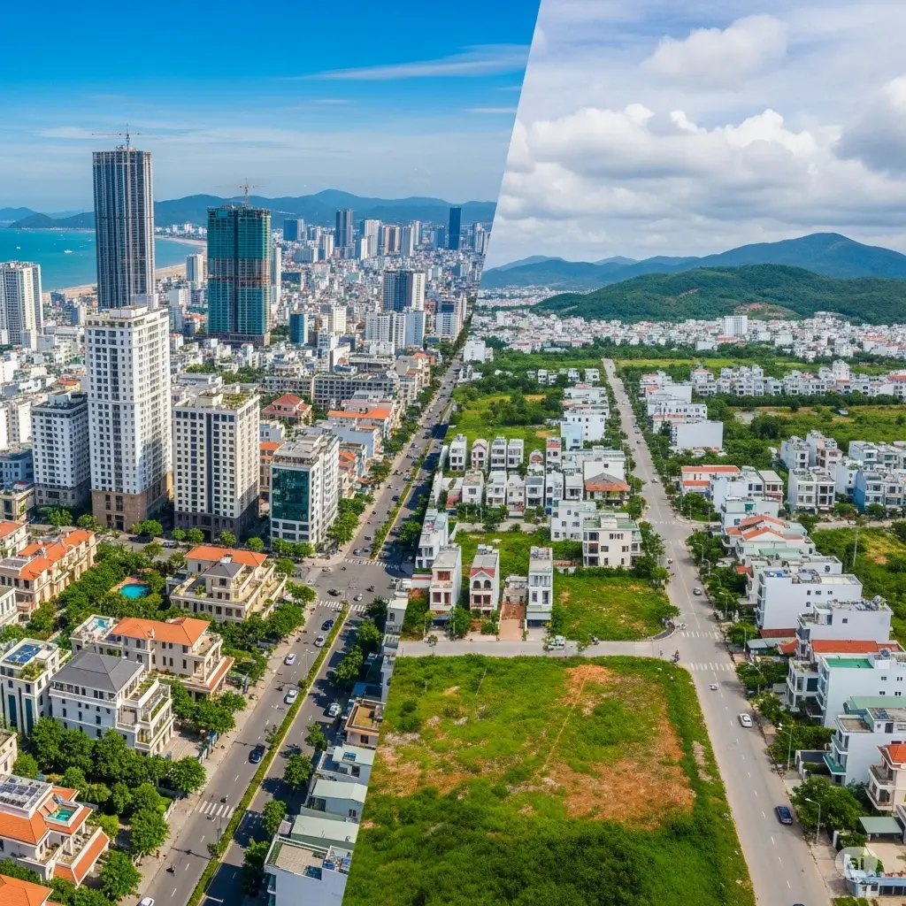 Hình ảnh so sánh trung tâm và vùng ven 