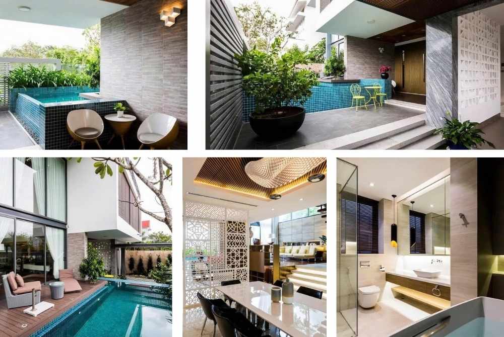 Hồ bơi riêng trong sân biệt thự