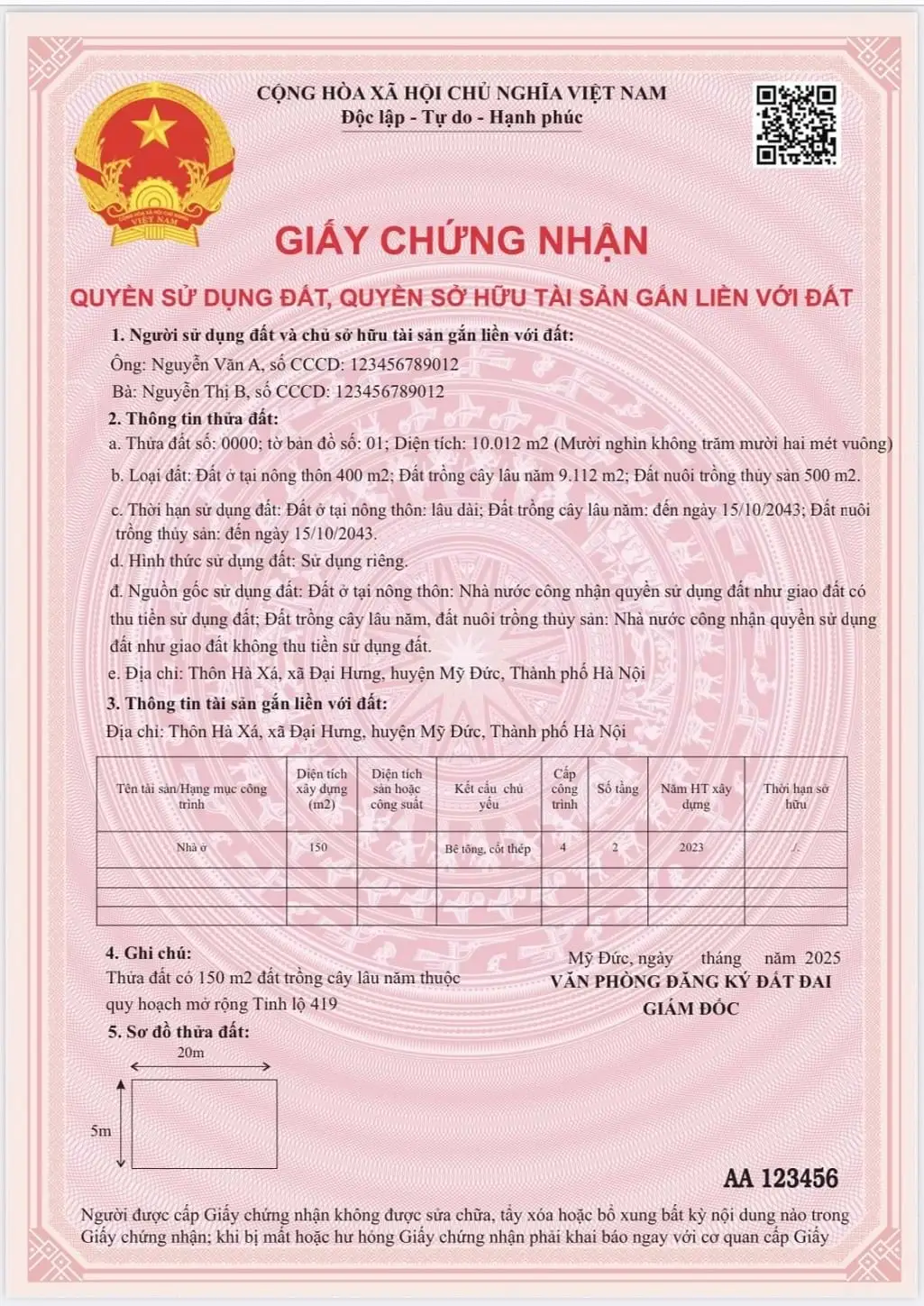 Sổ Hồng QR