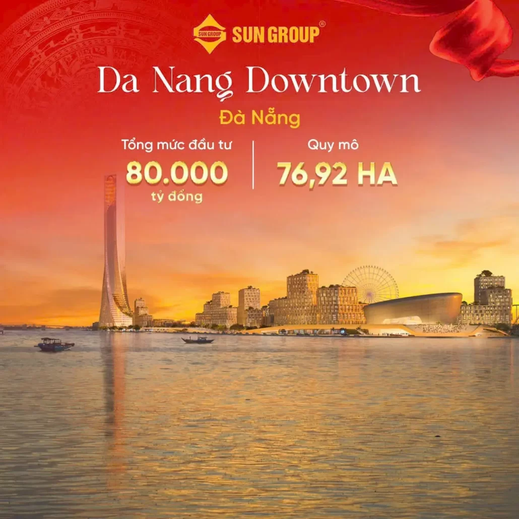 Phối cảnh dự án Da Nang Downtown Sun Group – quy mô 76,92ha, tổng vốn đầu tư 80.000 tỷ đồng