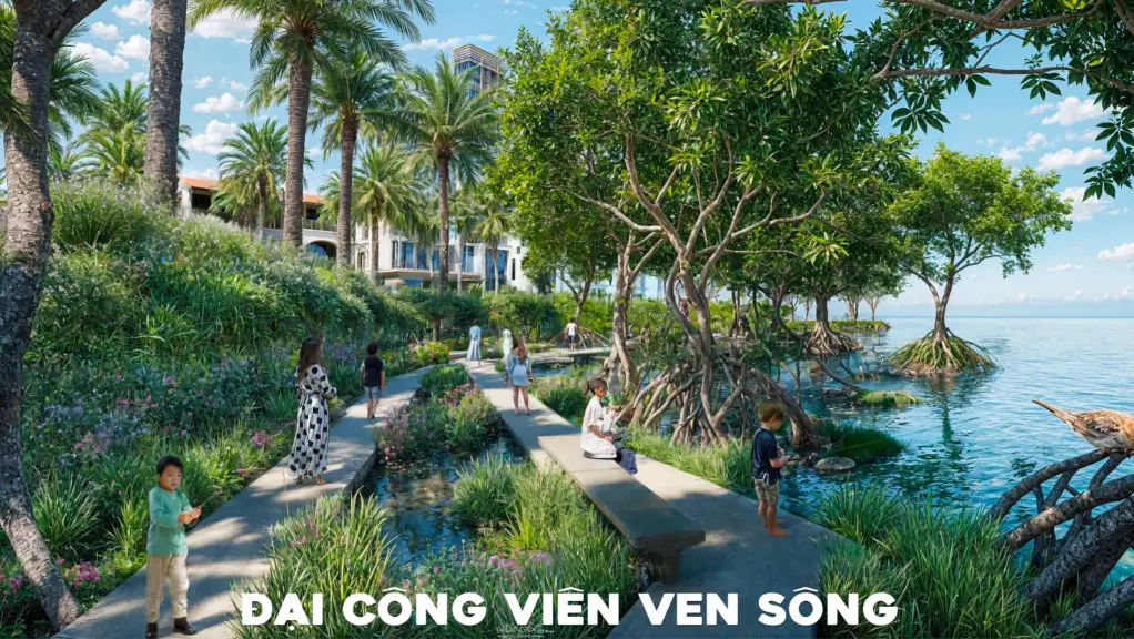 Không gian sống xanh và mặt nước tại Charmora City