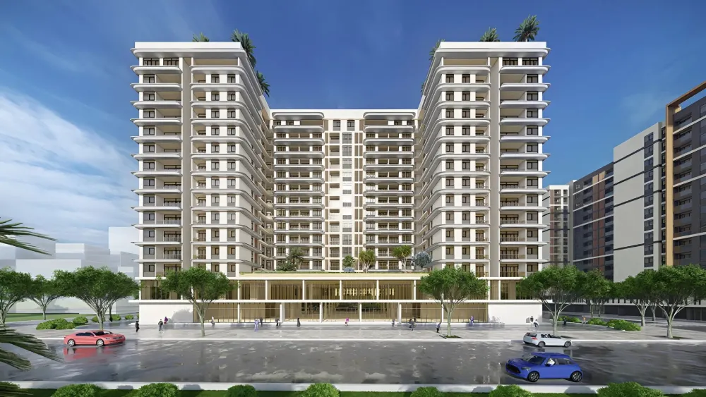 phối cảnh chính giữa khu nhà ở dành cho công an khánh hoà