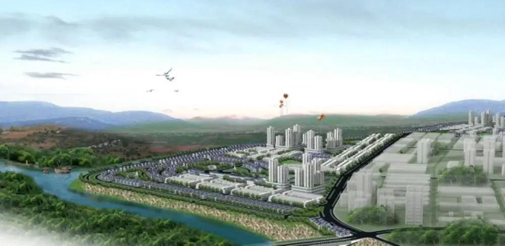 Quy hoạch tổng thể khu đô thị mới với tòa nhà cao tầng