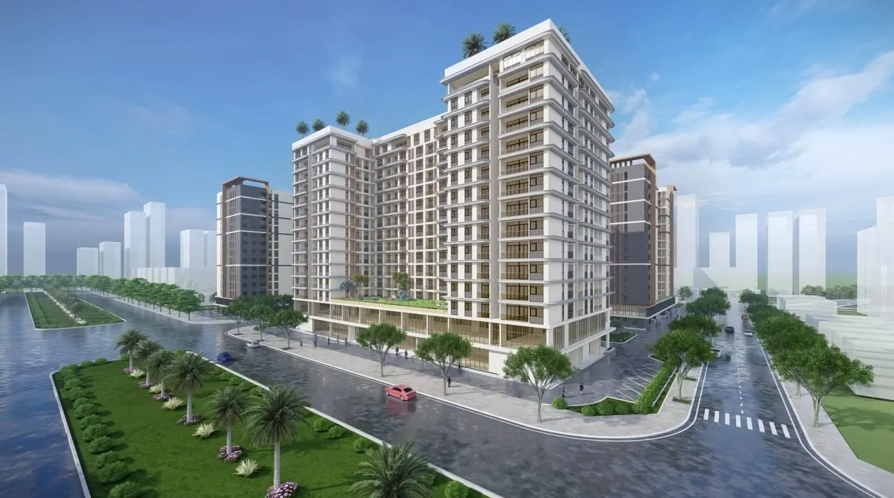 phối cảnh bên phải khu nhà ở dành cho công an khánh hoà