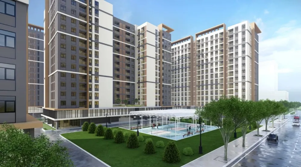 phối cảnh bên trái khu nhà ở dành cho công an khánh hoà