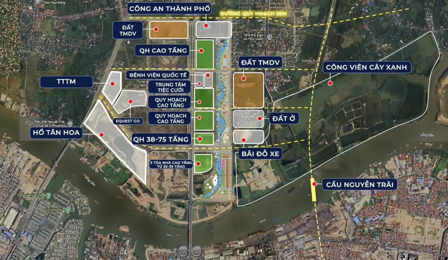 Vị trí dự án Dragon 75 Complex tại khu đô thị Bắc Sông Cấm Hải Phòng