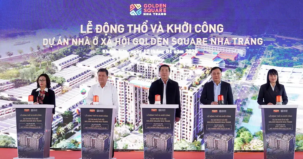 Lãnh đạo trung ương và địa phương dự lễ khởi công NOXH tại Nha Trang