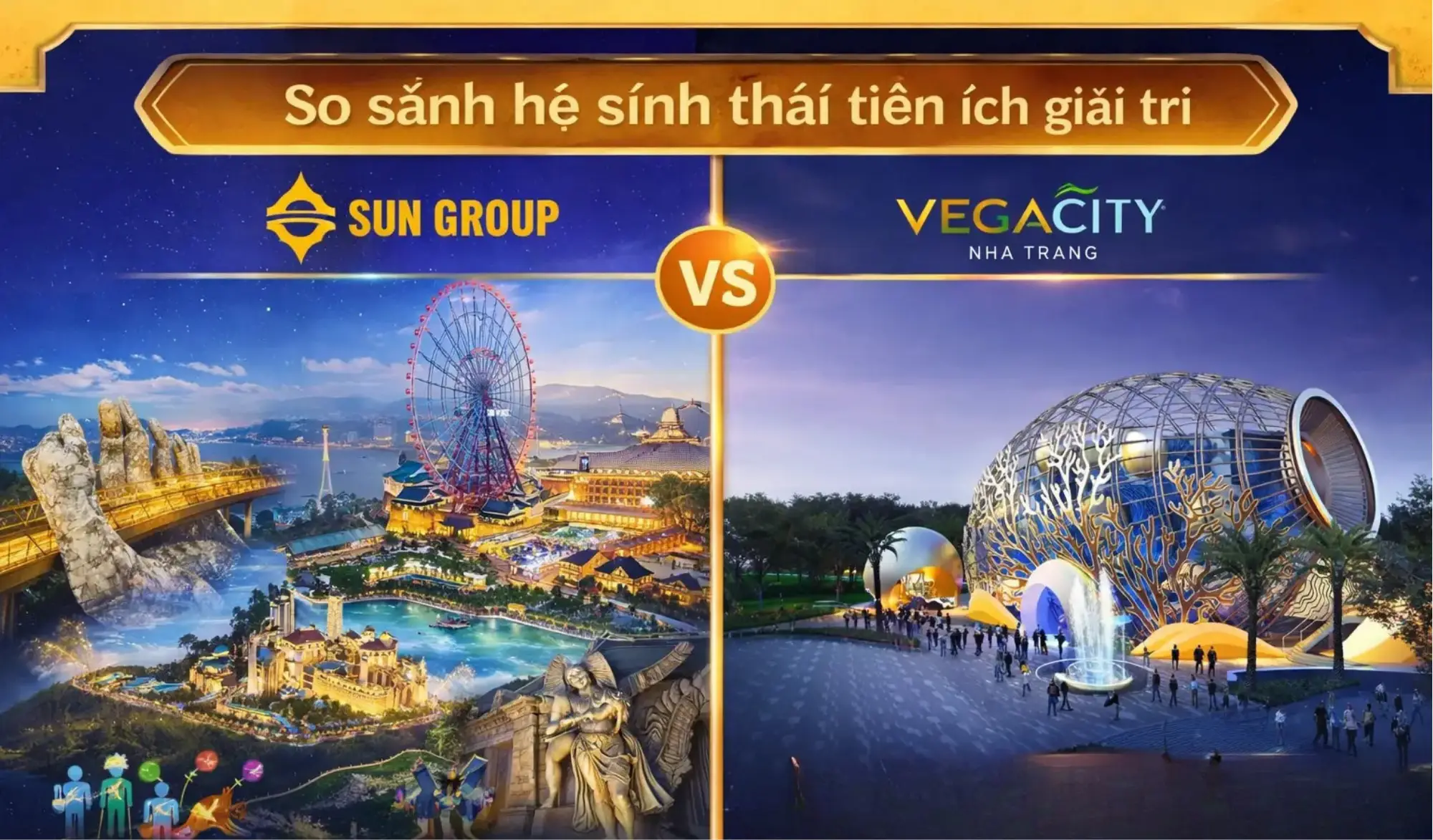 Hệ sinh thái tiện ích vui chơi giải trí của Sun Group đối trọng với nhà hát Đó tại Vega City.